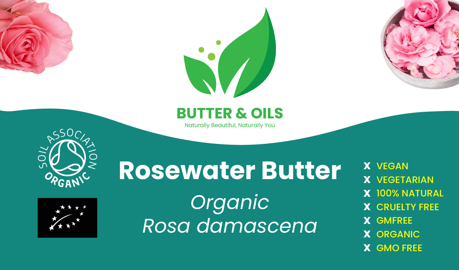 Organic Rosewater Butter – Pure, Unrefined, Cold-Pressed | For Skin, Hair & DIY Balms