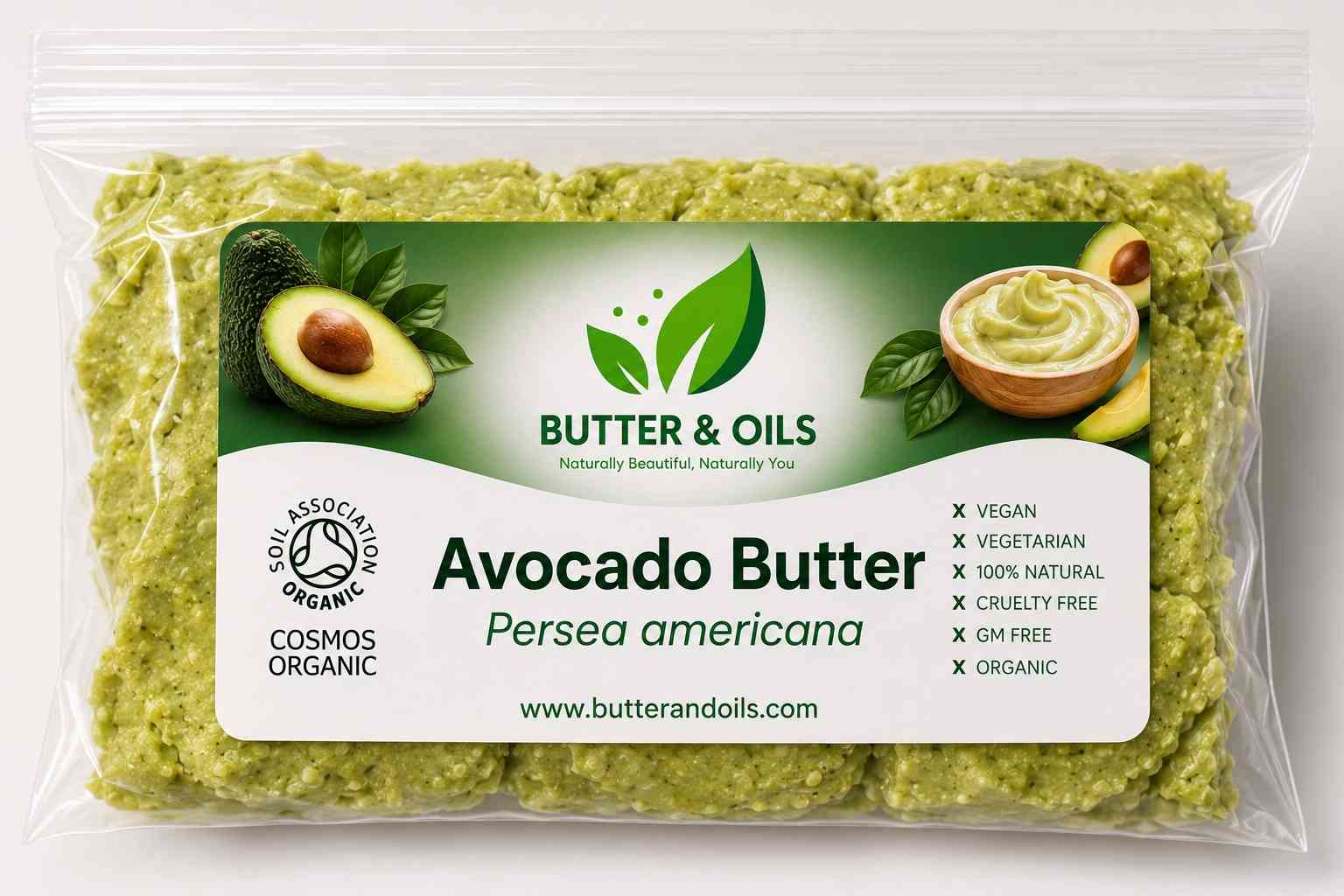 Organic Avocado Butter (50g–20kg) – Unrefined Natural Moisturiser for Hair & Skin