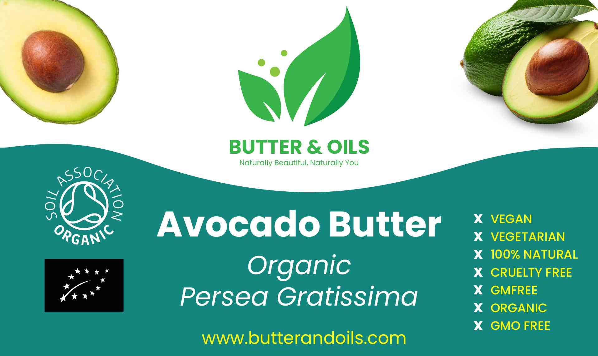Organic Avocado Butter (50g–20kg) – Unrefined Natural Moisturiser for Hair & Skin